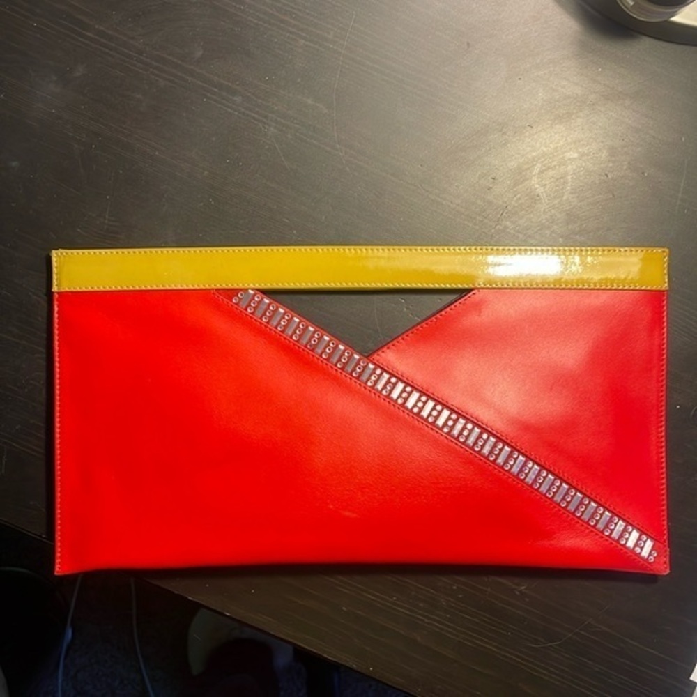 NEW Daniel Swarovski Crystal embellished calfskin leather clutch. Vintage, rare